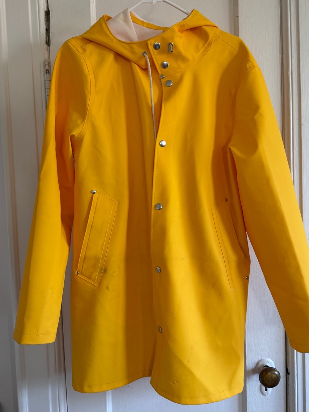 Stutterheim Stockholm Yellow Hooded Raincoat